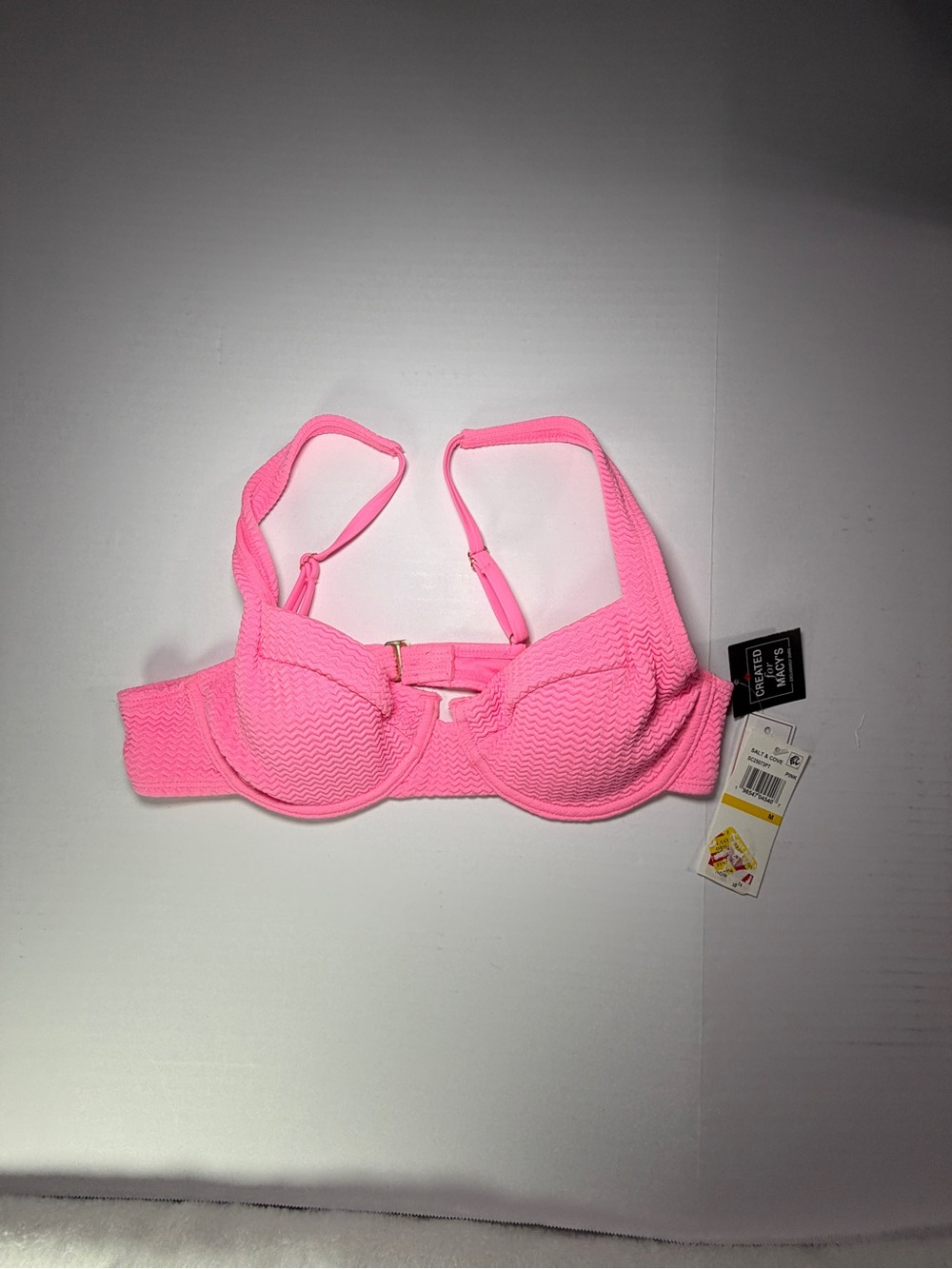 Salt + Cove Pink Textured Bikini Top